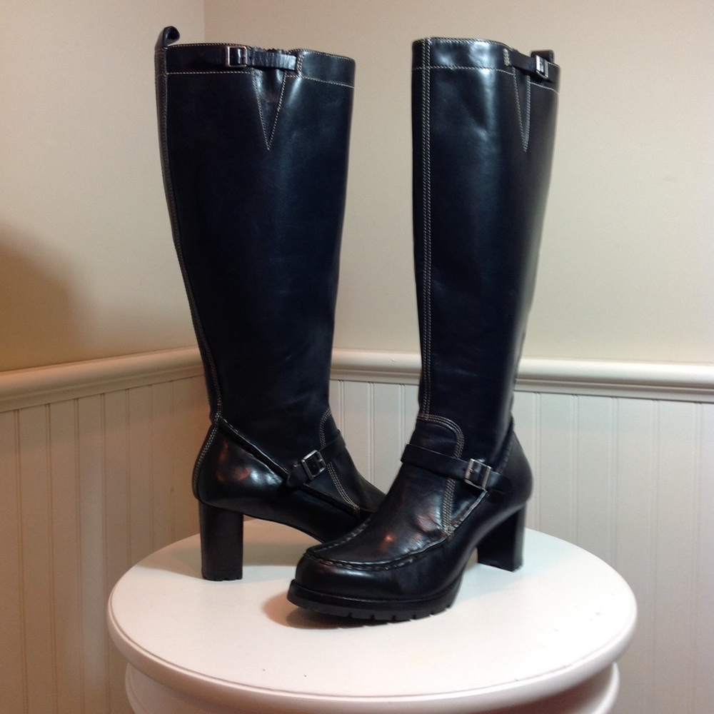 Ralph Lauren Midnight Black Heeled Boots
